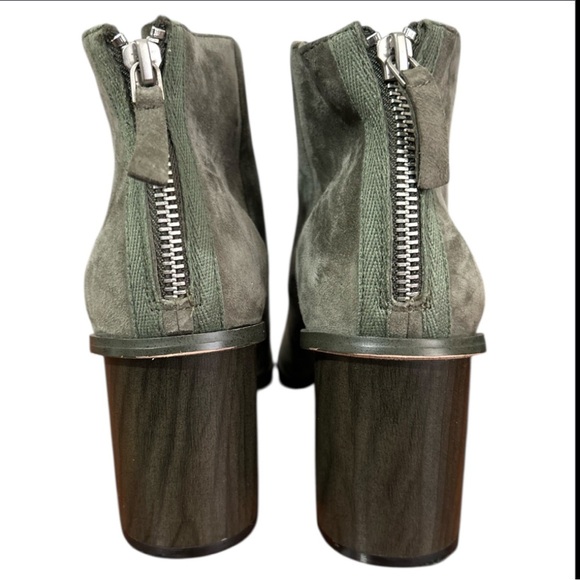 Splendid Suede Block Heel Ankle Boots Olive Green Sz 7.5 - Picture 11 of 12